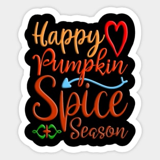 Happy Pumpkin Spice Season, colorful autumn, fall seasonal design Sticker